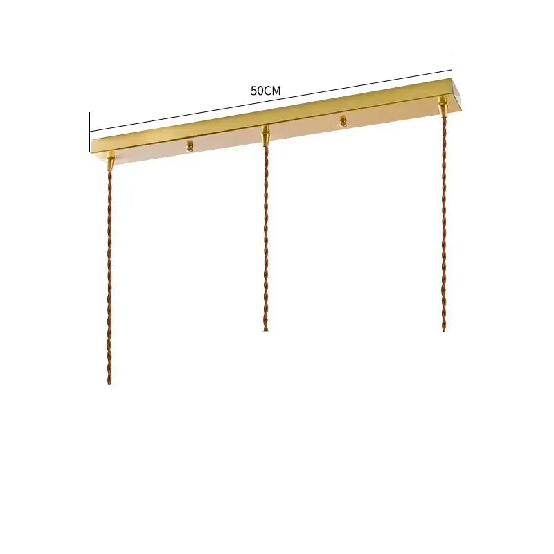 Modern diamond amber glass led pendant light with gold rectangular fixture and twisted copper chains for dining room