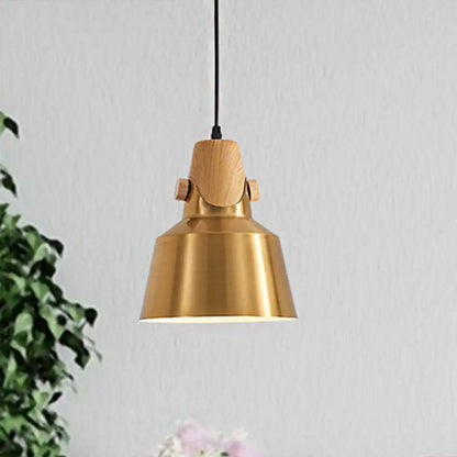 Modern Dome Metal Pendant Lighting - 1-Light Brass Hanging Lamp for Restaurant - 8.5"/14" Wide