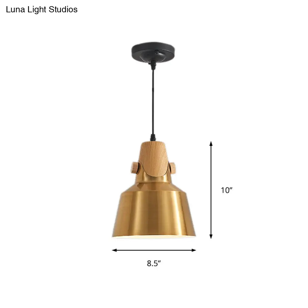 Modern Dome Metal Pendant Lighting - 1-Light Brass Hanging Lamp for Restaurant - 8.5"/14" Wide