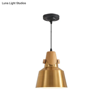 Modern Dome Metal Pendant Lighting - 1-Light Brass Hanging Lamp for Restaurant - 8.5"/14" Wide