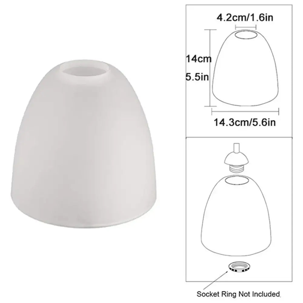 Modern dome white frosted glass shade pendant light with smooth 14cm height and 14.3cm width decorbites frosted glass