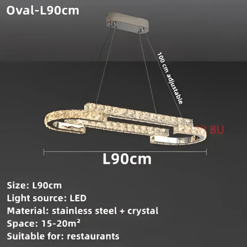 A modern double ring decorbites crystal ceiling chandelier with stainless steel frame and sparkling crystal accents