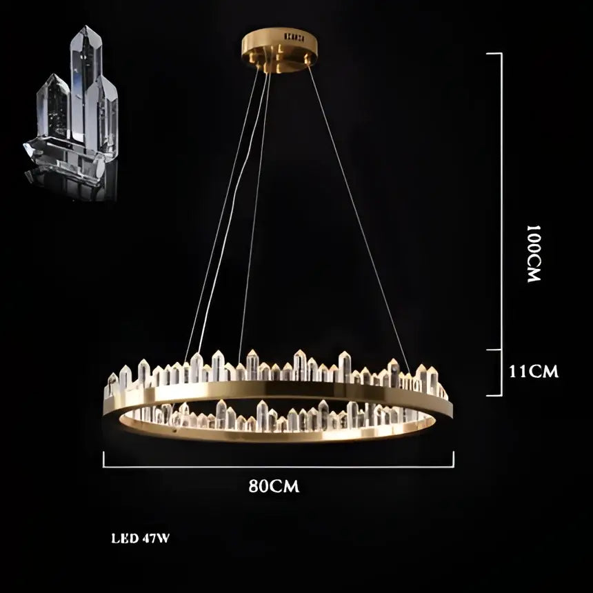 Modern double tier gold dimmalbe led crystal chandelier with brass fixture and prism accents for high ceiling decorbites dimmalbe led