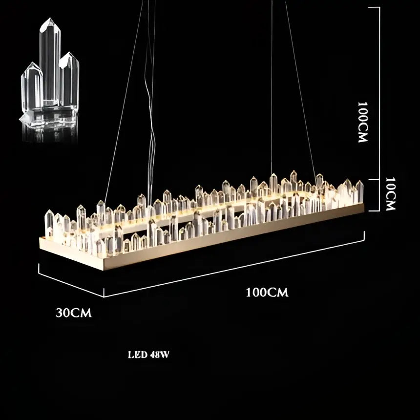 Modern double tier gold dimmalbe led crystal high ceiling chandelier with a sleek metallic base and clear prisms decorbites dimmalbe led