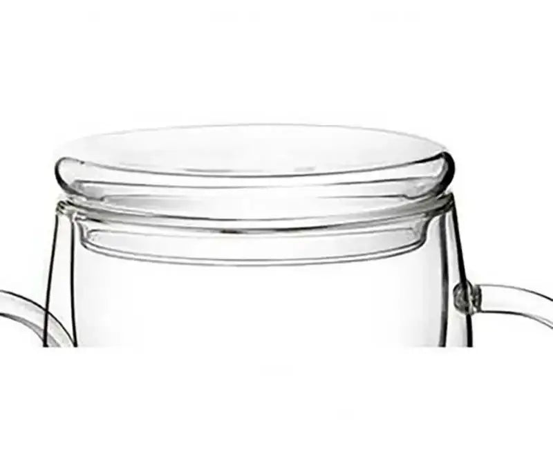 Modern clear double-walled glass teapot with matching lid and integrated handles for wall beer whiskey wine use