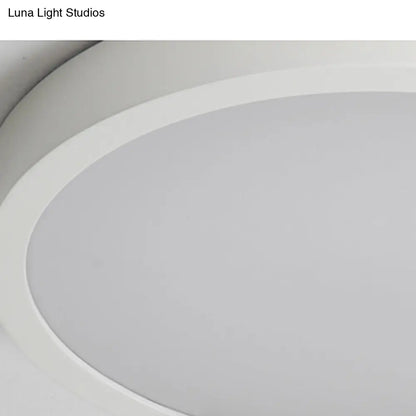 DecorBites™ DecorBites™ Modern Drum Flush Mount Light with Wood and Acrylic Shade for Kids Bedroom