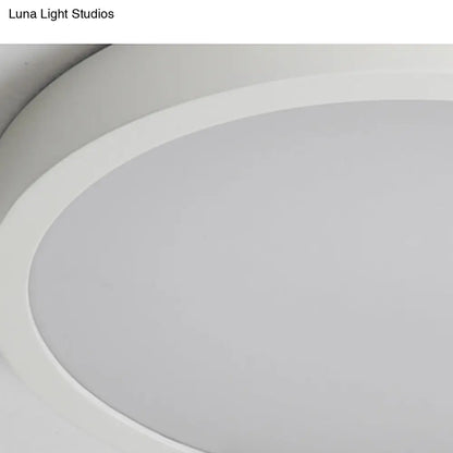 DecorBites™ DecorBites™ Modern Drum Flush Mount Light with Wood and Acrylic Shade for Kids Bedroom