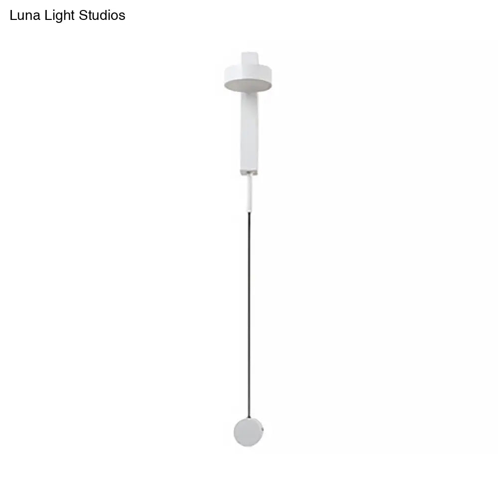 DecorBites™ DecorBites™ Modern Drum Shade Wall Light: LED Metal Wall Lamp for Bedroom in White/Warm Light