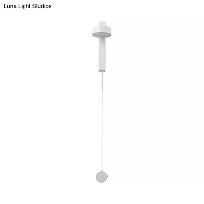 DecorBites™ DecorBites™ Modern Drum Shade Wall Light: LED Metal Wall Lamp for Bedroom in White/Warm Light