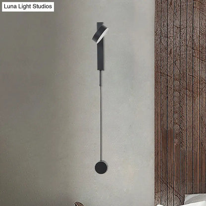 DecorBites™ DecorBites™ Modern Drum Shade Wall Light: LED Metal Wall Lamp for Bedroom in White/Warm Light