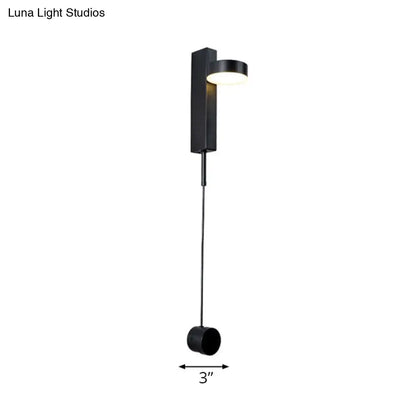 DecorBites™ DecorBites™ Modern Drum Shade Wall Light: LED Metal Wall Lamp for Bedroom in White/Warm Light