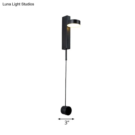 DecorBites™ DecorBites™ Modern Drum Shade Wall Light: LED Metal Wall Lamp for Bedroom in White/Warm Light