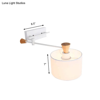 DecorBites™ DecorBites™ Modern Drum Wall Sconce Light in Black/White for Living Rooms