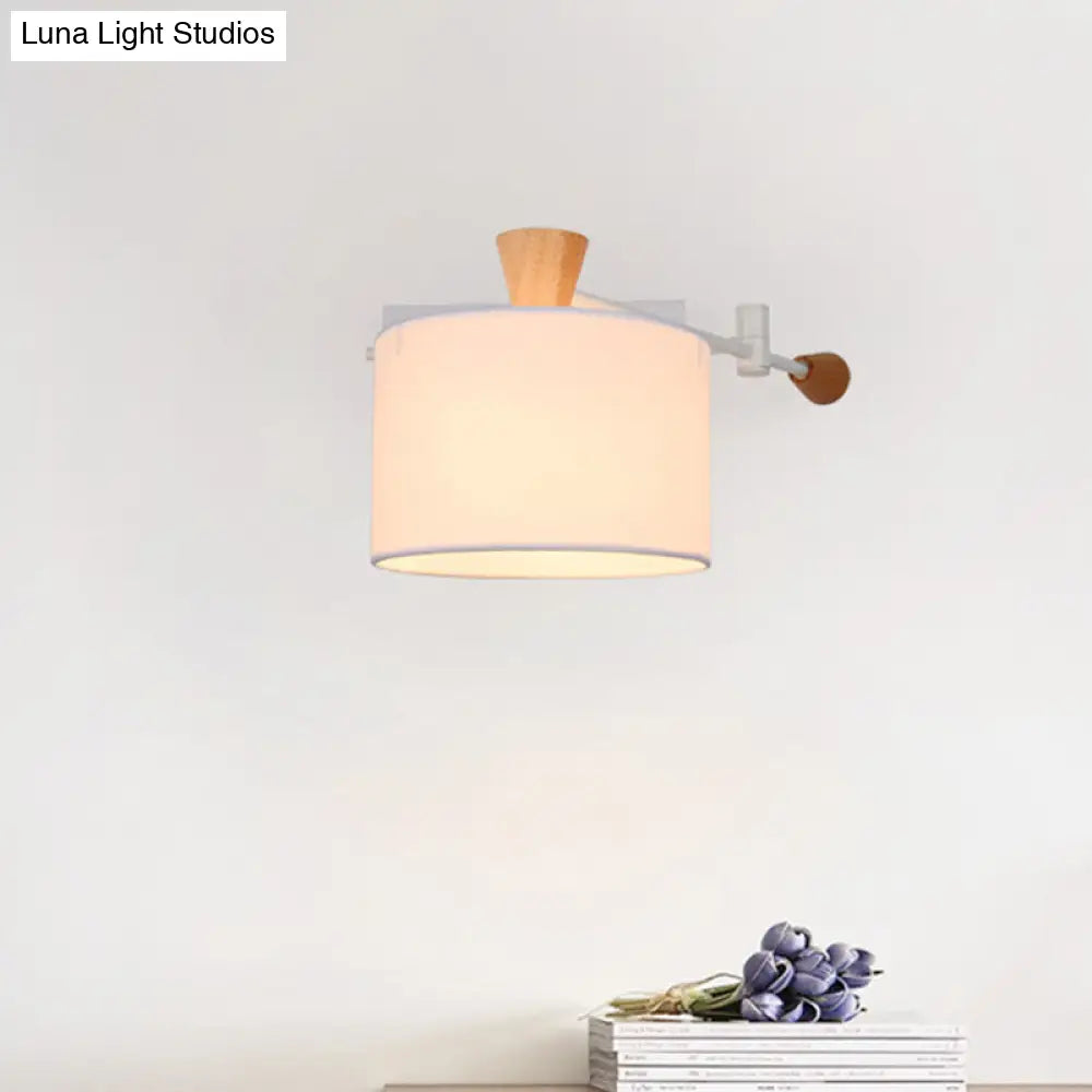 DecorBites™ DecorBites™ Modern Drum Wall Sconce Light in Black/White for Living Rooms