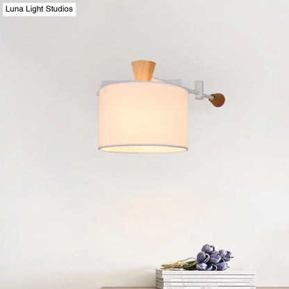 DecorBites™ DecorBites™ Modern Drum Wall Sconce Light in Black/White for Living Rooms