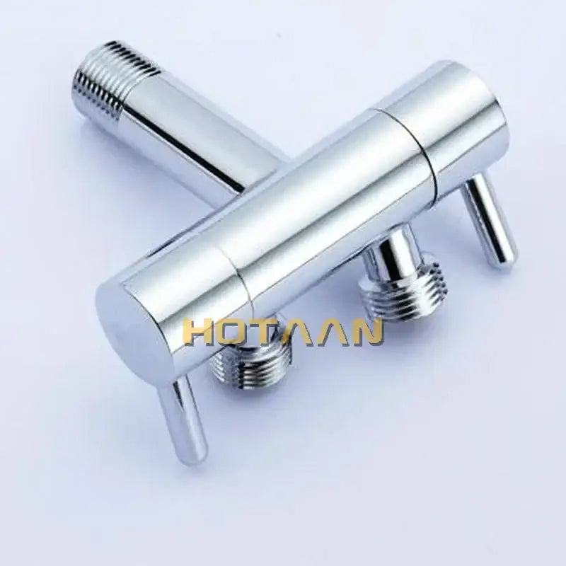 Shiny chrome wall mount modern dual handle brass chrome bathroom faucet with threaded connections by decorbites brass chrome