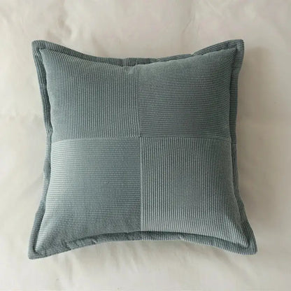A square modern earth tone corduroy pillow cover in muted sage green for living room decorbites corduroy pillow