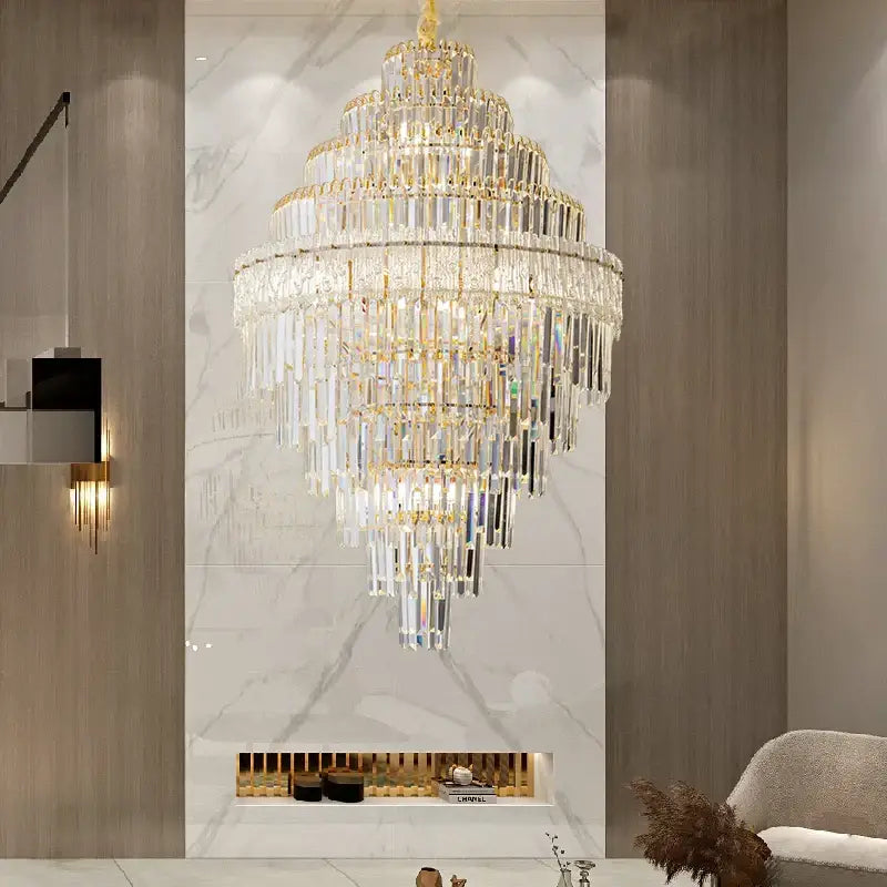 Modern elegant decorbites elegant crystal chandelier with gold metal accents and clear glass prisms for dining room decor