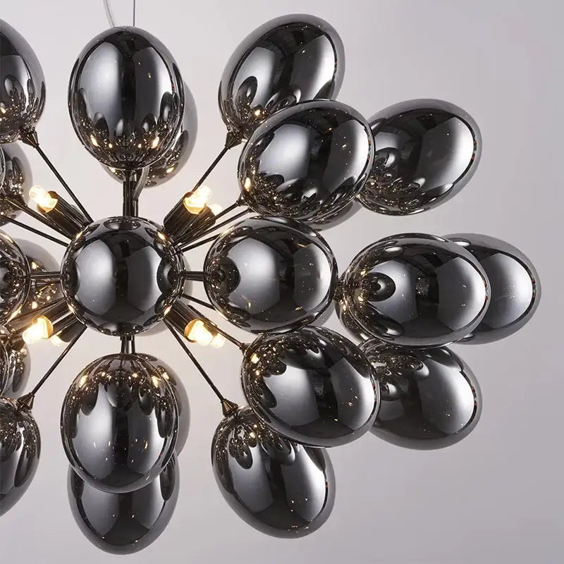 Black glass globe modern spherical grape glass chandelier pendant light for dining room decorbites elegant grape design