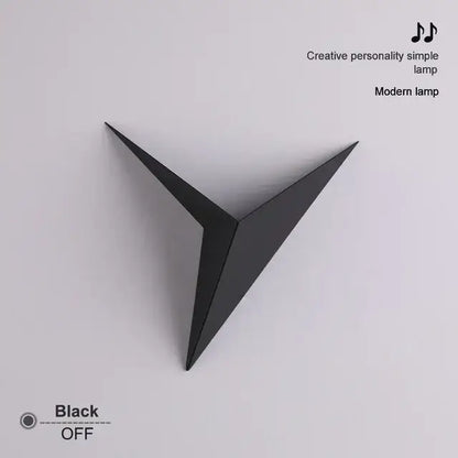 Black triangular wall lamp with sleek modern design decorbites elegant triangular led for bedroom study decor