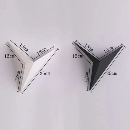 Modern elegant triangular led wall lamp featuring a sleek white and matte black geometric design for bedroom study decorbites elegant triangular wall lamp