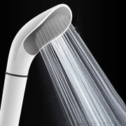 Modern elegant white abs shower head with a curved design and multiple jets for decorbites elegant white bathroom sprayer