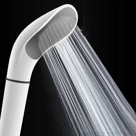 Modern elegant white abs shower head with a curved design and multiple jets for decorbites elegant white bathroom sprayer