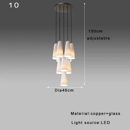 Modern copper and glass pendant chandelier with adjustable height featuring elegant white glass cup for living room decorbites elegant white design