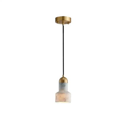Modern emerald green and brass led pendant lamp with opaque marble-like glass shade for dining room lighting