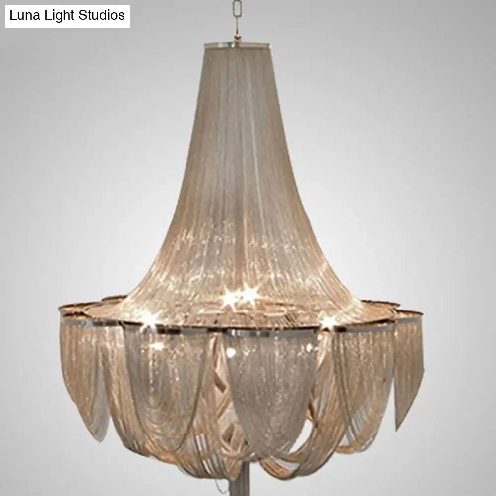 Modern Empire Chandelier - Aluminum Chain Suspension Lamp for Dining Room Ceiling