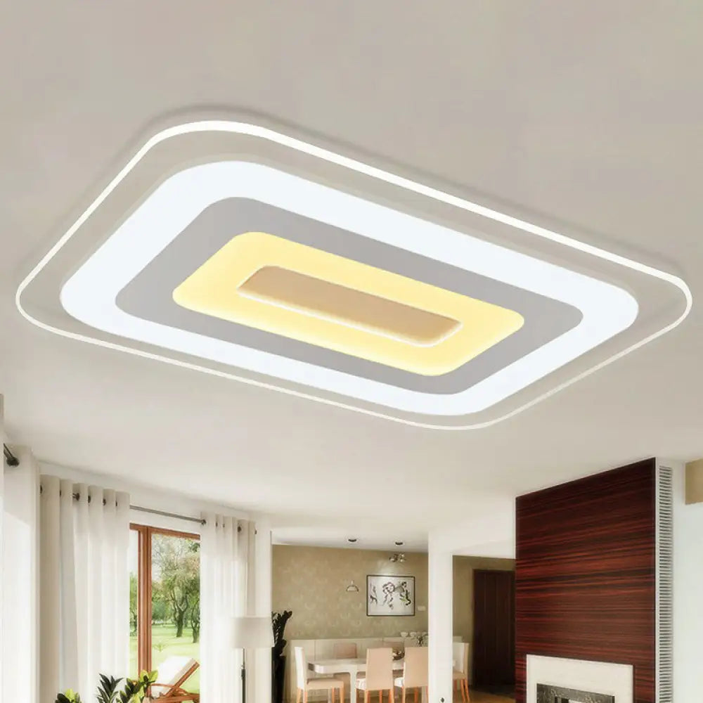 DecorBites™ DecorBites™ Modern Extra-Thin LED Flush Mount Acrylic Ceiling Light - Clear & Sleek
