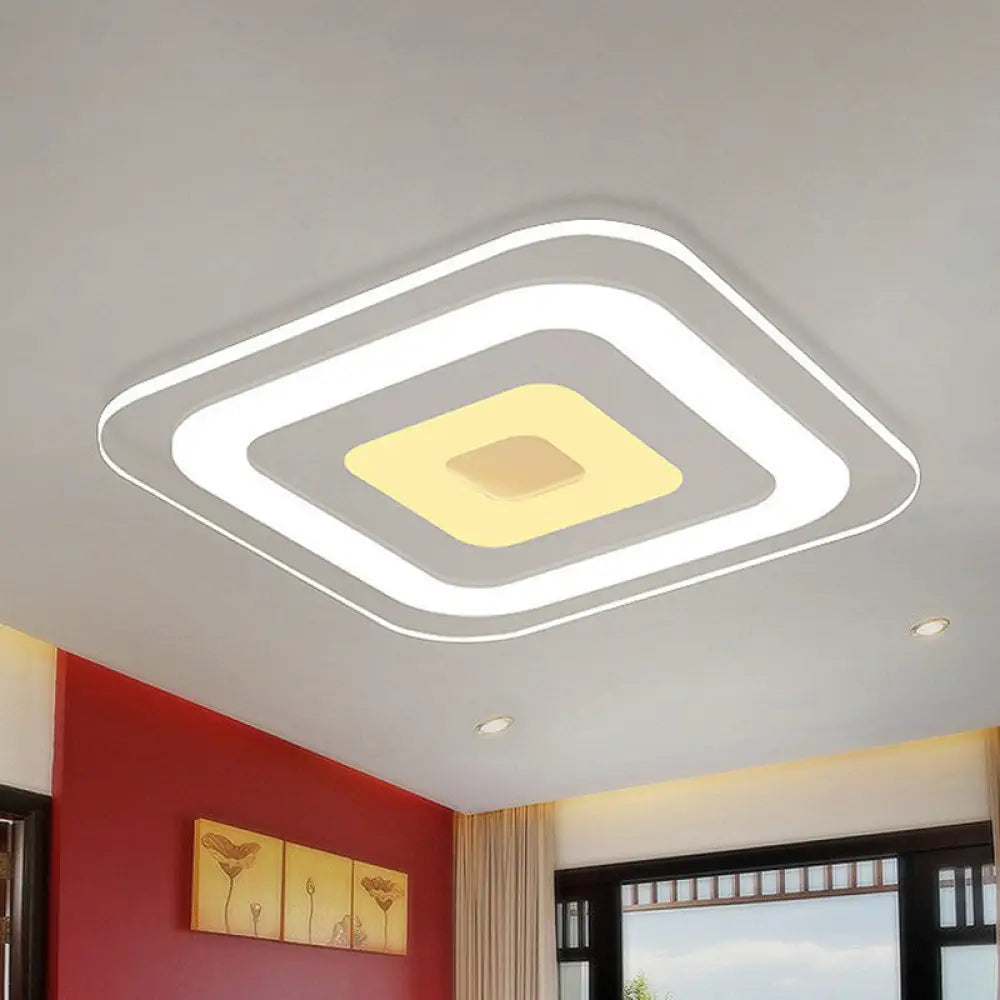 DecorBites™ DecorBites™ Modern Extra-Thin LED Flush Mount Acrylic Ceiling Light - Clear & Sleek