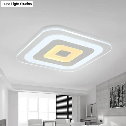 DecorBites™ DecorBites™ Modern Extra-Thin LED Flush Mount Acrylic Ceiling Light - Clear & Sleek