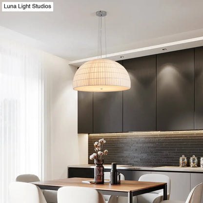 Lámpara de techo moderna de tela en forma de cúpula - Araña blanca con 4 luces