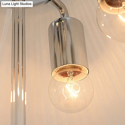 Lámpara de techo moderna de tela en forma de cúpula - Araña blanca con 4 luces