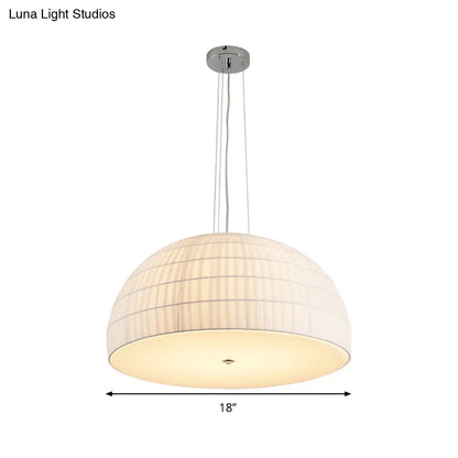 Lámpara de techo moderna de tela en forma de cúpula - Araña blanca con 4 luces