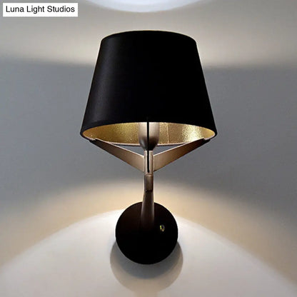 DecorBites™ DecorBites™ Modern Fabric Wall Sconce with Tripod Lamp Support - Black Finish, 1 Head