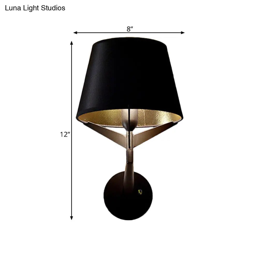 DecorBites™ DecorBites™ Modern Fabric Wall Sconce with Tripod Lamp Support - Black Finish, 1 Head
