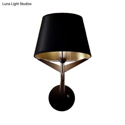 DecorBites™ DecorBites™ Modern Fabric Wall Sconce with Tripod Lamp Support - Black Finish, 1 Head