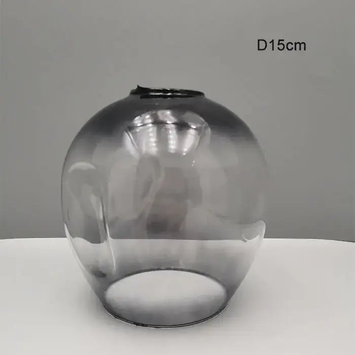 Modern faceted gray glass shade replacement with a translucent 15cm diameter for living room lamp cover