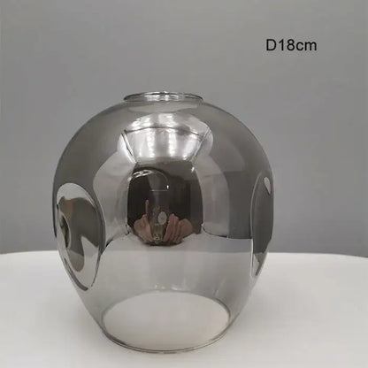 Modern faceted glass shade replacement with 18cm reflective metallic spherical glass shade for living room lamp cover