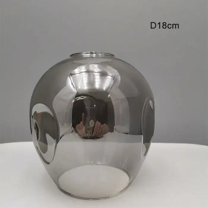 Modern faceted glass shade replacement with 18cm reflective metallic spherical glass shade for living room lamp cover