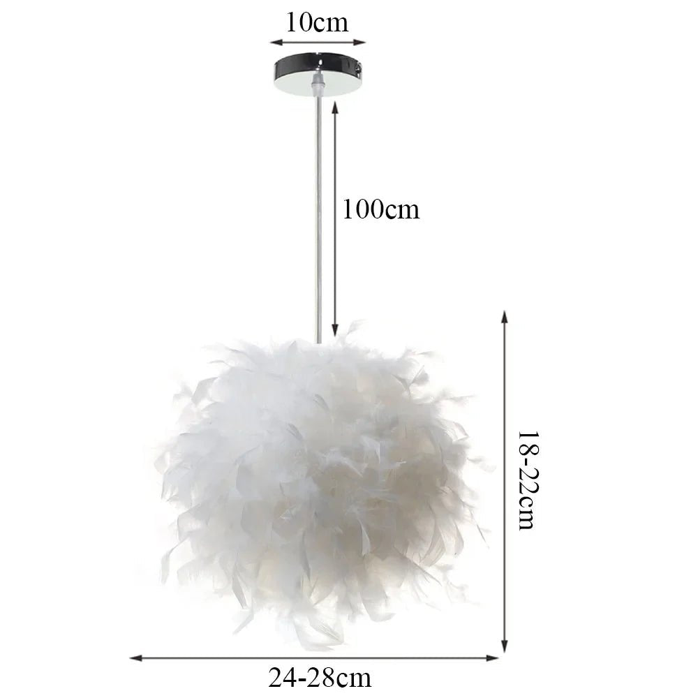 Modern Feather Pendant Light in White or Black - Decorbites