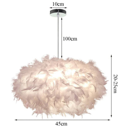 Modern Feather Pendant Light in White or Black - Decorbites