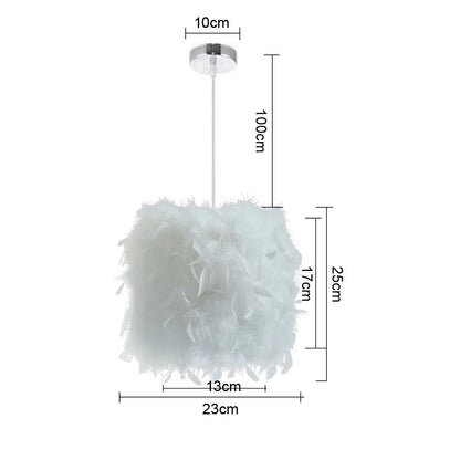 Modern Feather Pendant Light in White or Black - Decorbites