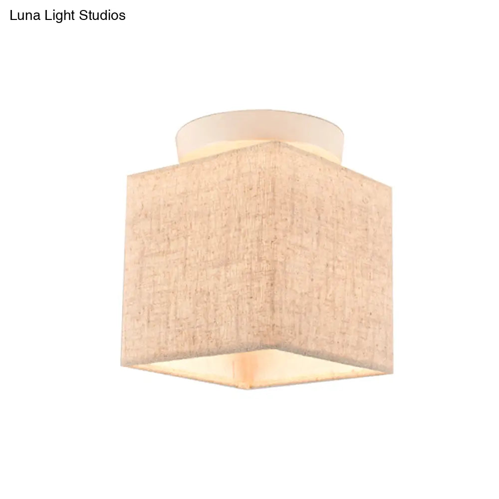 DecorBites™ DecorBites™ Modern Flaxen Fabric Small Semi Flush Mount Ceiling Light Fixture