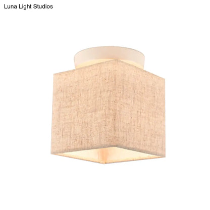 DecorBites™ DecorBites™ Modern Flaxen Fabric Small Semi Flush Mount Ceiling Light Fixture