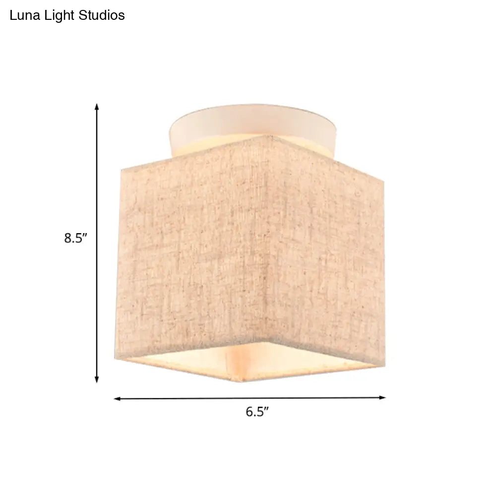 DecorBites™ DecorBites™ Modern Flaxen Fabric Small Semi Flush Mount Ceiling Light Fixture