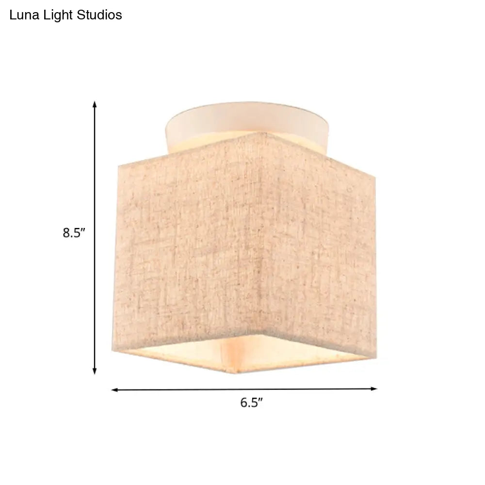DecorBites™ DecorBites™ Modern Flaxen Fabric Small Semi Flush Mount Ceiling Light Fixture