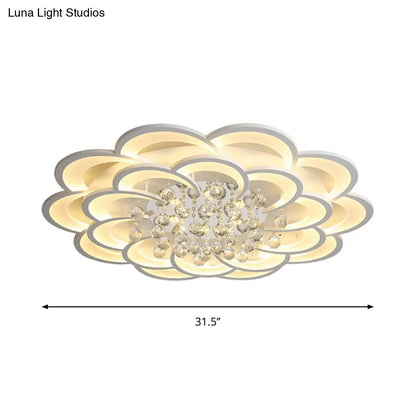 DecorBites™ DecorBites™ Modern Floral Iron Flush Mount LED Ceiling Light in Warm/White Light - 20.5"/27"/31.5" W, White Fixture